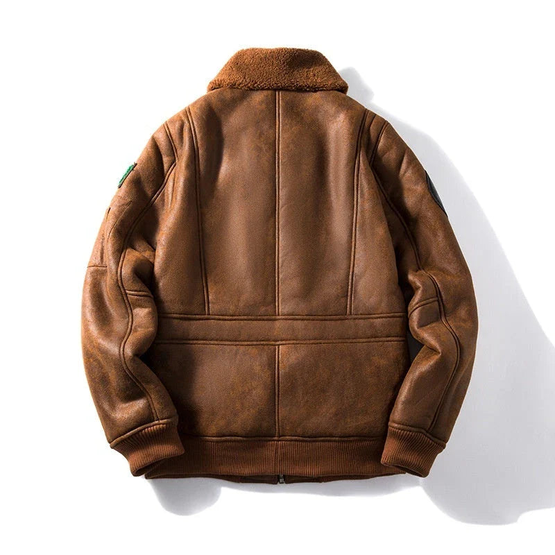 A luxurious suede jacket with a lambswool lining, offering superior warmth and timeless British style.