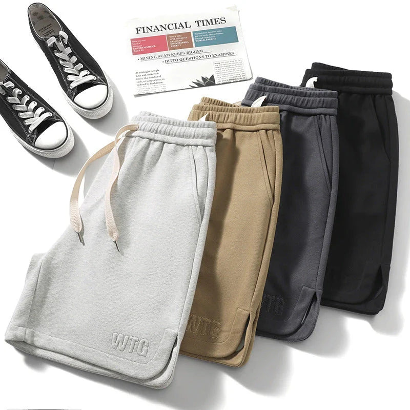 Premium British-made knitted sports shorts in a variety of classic colours, featuring an elastic waistband and loose, comfortable fit.