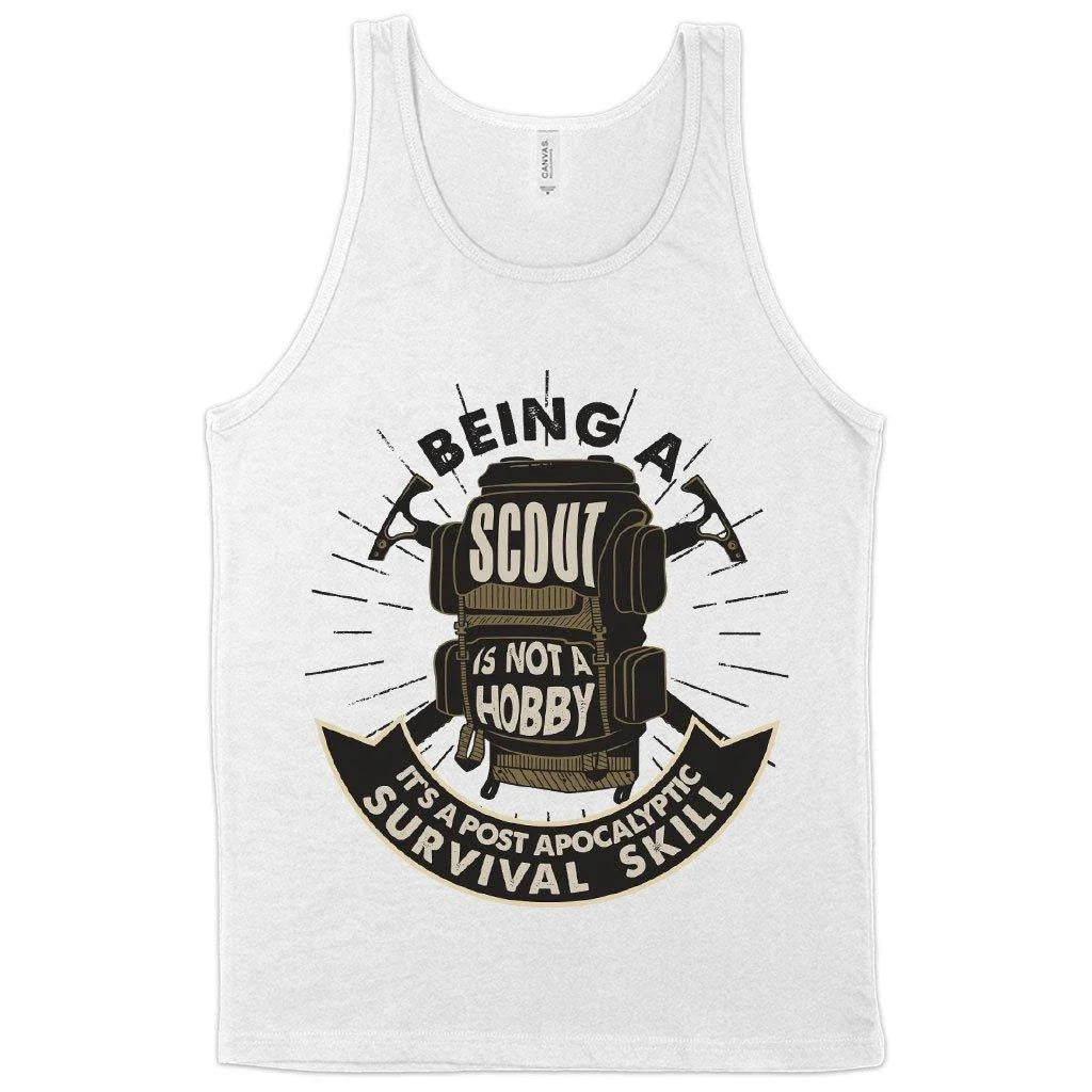 Premium cotton tank top with rounded neckline and side-seam detailing, perfect for Scouts and outdoor enthusiasts