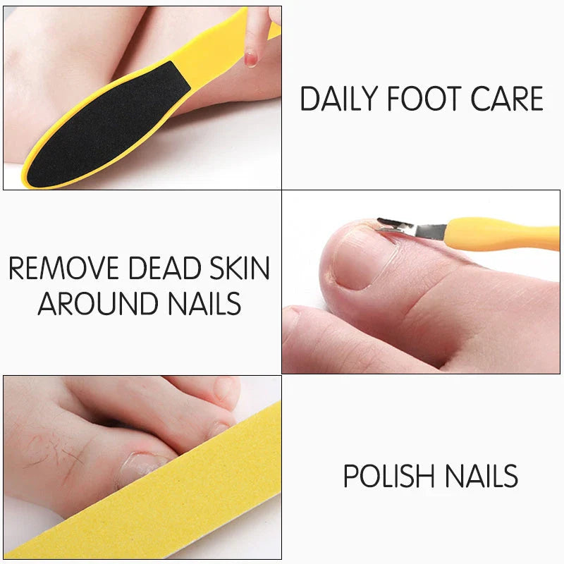 Premium 10-Piece Pedicure Set with stainless steel and ABS construction for complete foot care