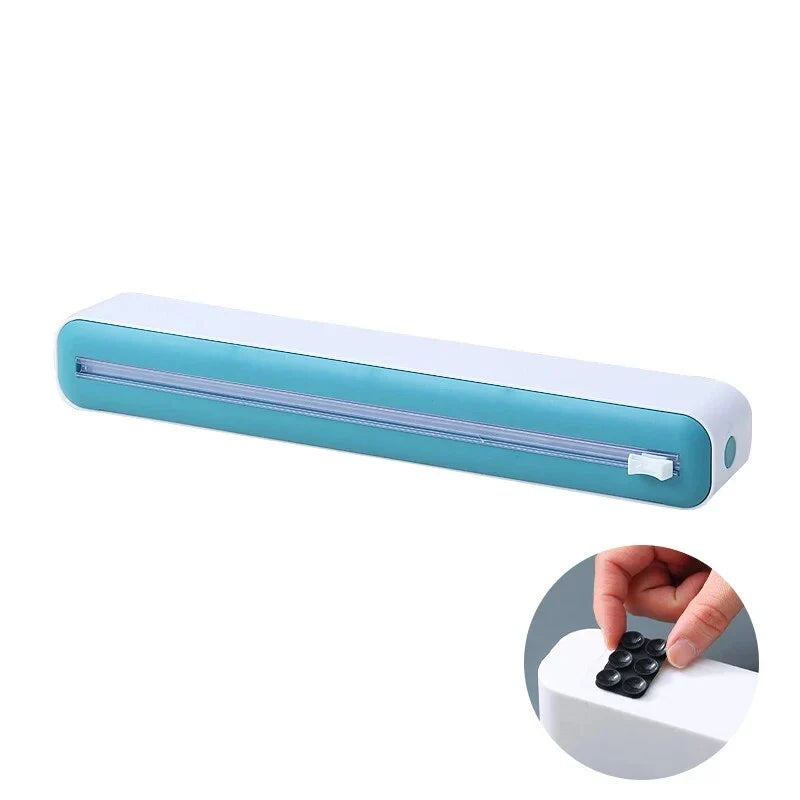 Magnetic Kitchen Wrap Dispenser with Slide Cutter - Adjustable Holder, Magnetic Backing, and Precise Cutting