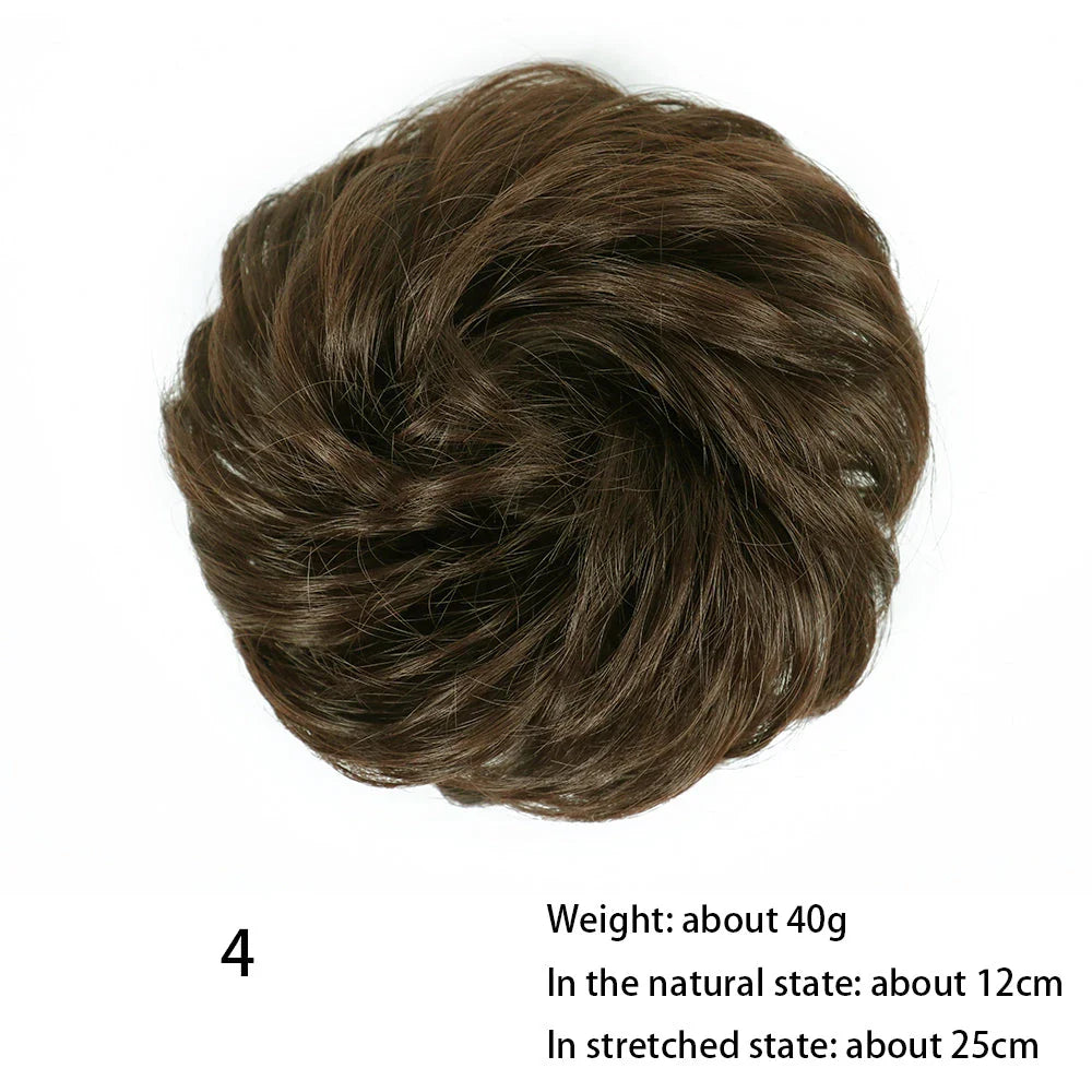 Messy Chignon Donut Hair Bun Pad in Fawn Brown, a versatile hair accessory that provides effortless elegance
