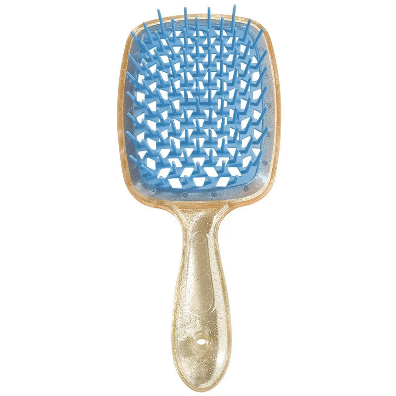 Luxurious air cushion scalp massage hair brush with wide teeth for smooth, painless detangling and healthier hair