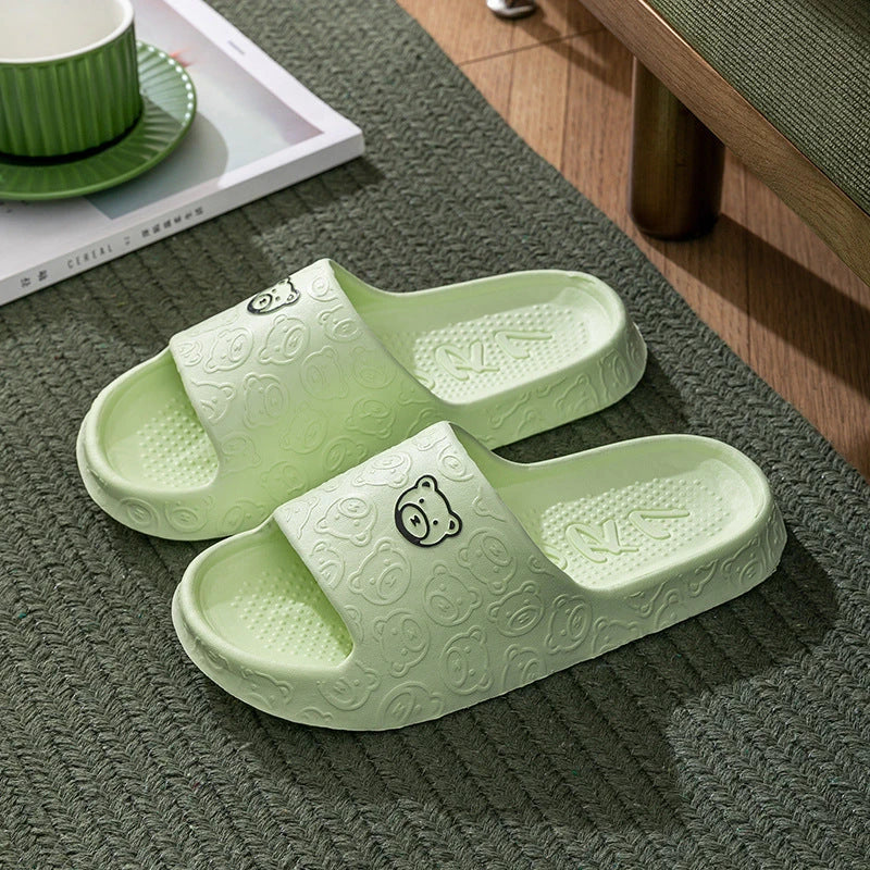 Soft, cosy bear-themed slippers with non-slip soles for comfortable indoor wear