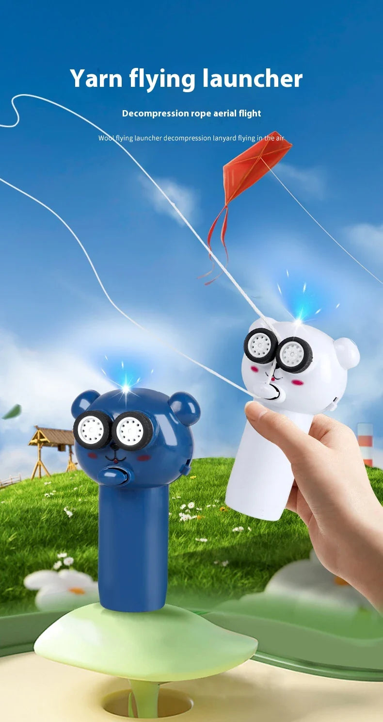 Illuminating rope-driven electric propeller cat toy in blue, with glowing rope and spinning propeller to captivate and entertain your feline companion.