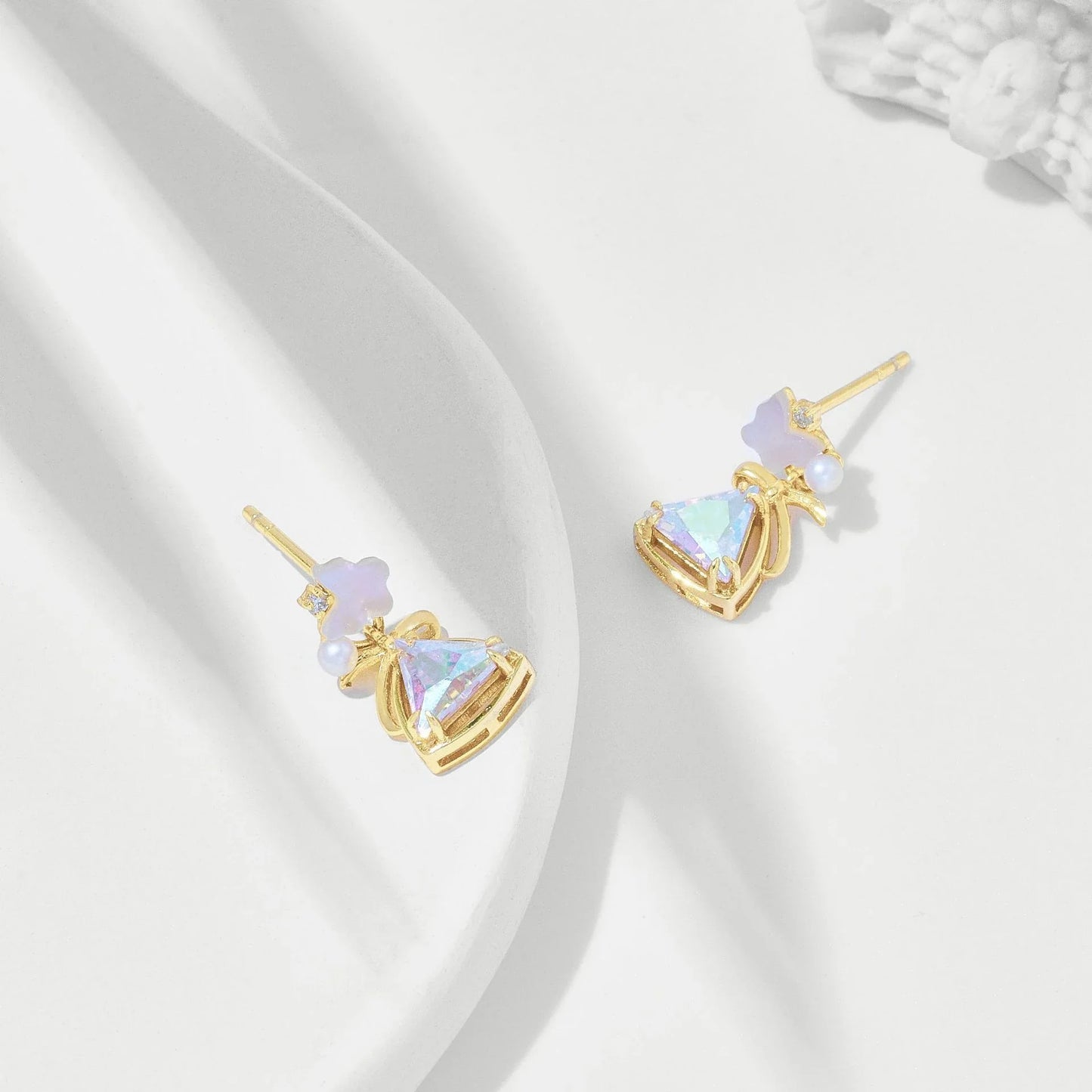 Elegant sterling silver butterfly earrings with a delicate and whimsical design, perfect for adding a touch of natural beauty to any outfit.