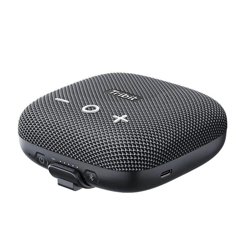 Rugged portable Bluetooth speaker with deep bass, waterproof design, and built-in power bank