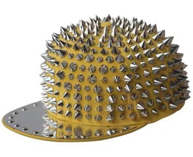 Punk-inspired street hat with pointed metal rivets in various colour combinations, featuring an adjustable and breathable design for versatile wear