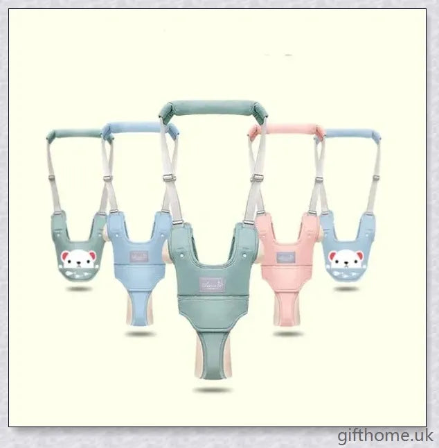 Premium baby walker with adjustable harness backpack, available in a variety of charming colour options to suit any nursery decor.