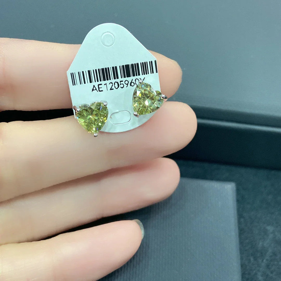 Radiant 925 sterling silver earrings with blue, green, yellow, or white gemstones for stylish women