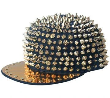Punk-inspired street hat with pointed metal rivets in various colour combinations, featuring an adjustable and breathable design for versatile wear