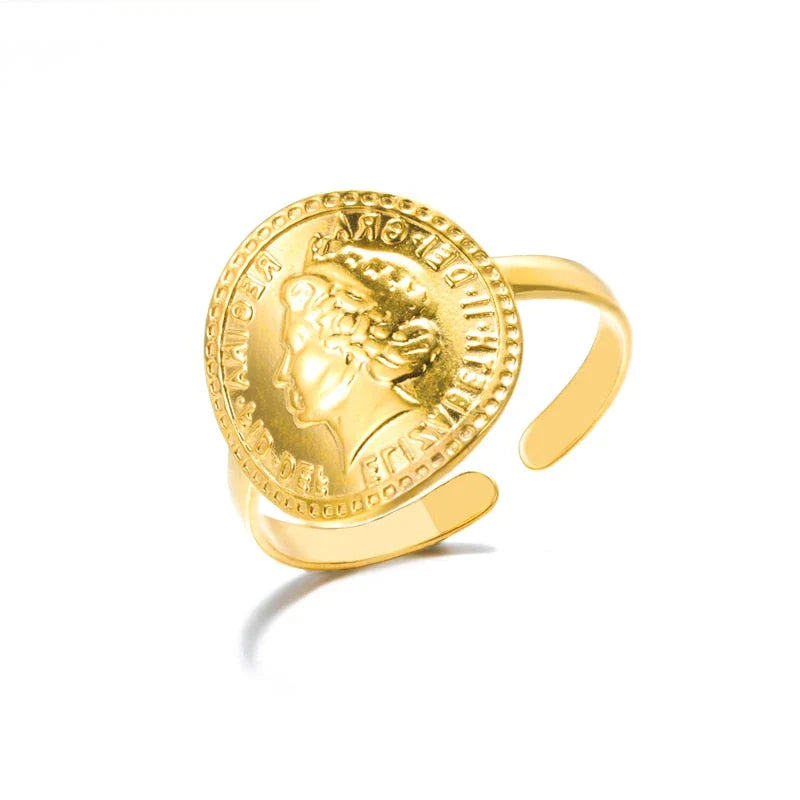 Stainless steel minimalist rings for women in a variety of sizes, showcasing a sleek and sophisticated design