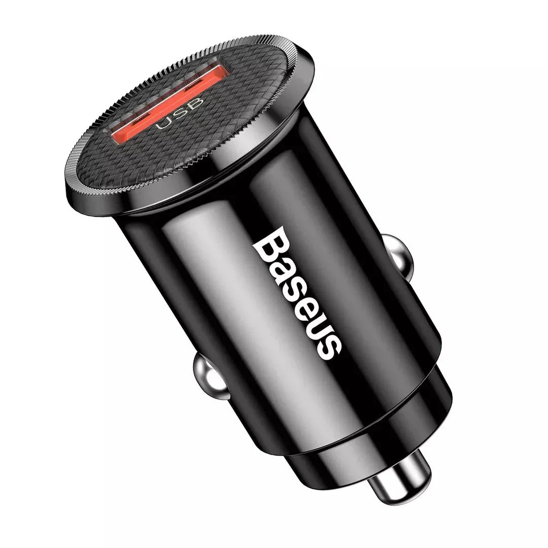 High-Performance 30W Dual-Port Fast Car Charger with USB and USB-C ports for lightning-fast charging on the go