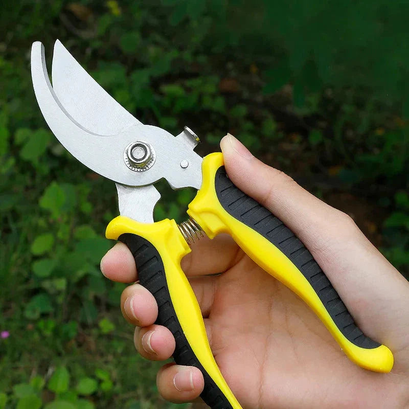 Professional Bypass Pruning Shears with stainless steel blades and ergonomic non-slip handles for effortless gardening