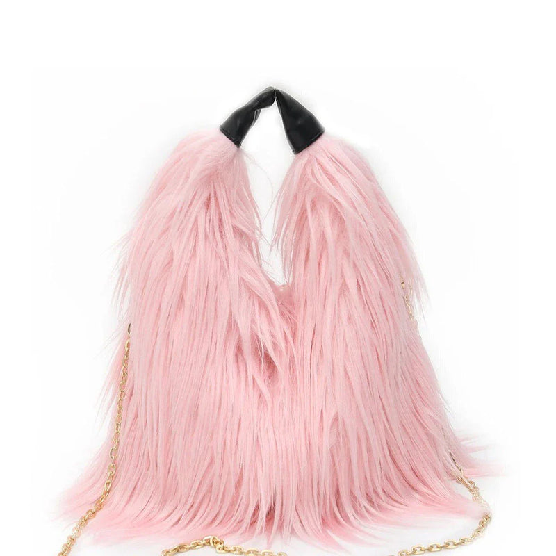 GiftHome UK Luxurious Faux Fur Bucket Bag for Elevated Style