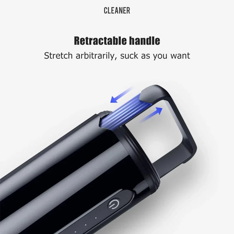 Powerful cordless car vacuum cleaner with high suction power and compact design