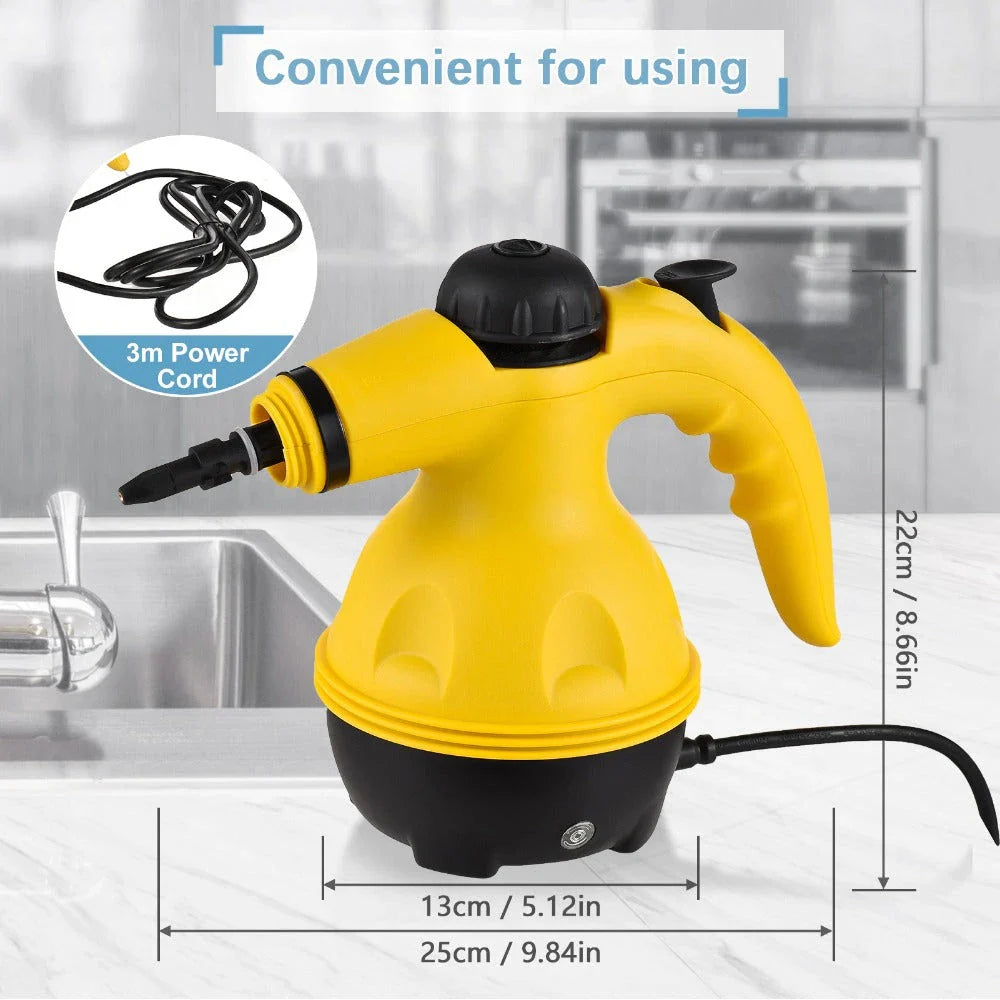 Handheld high-temperature electric steam cleaner with extended nozzles and multi-surface cleaning capabilities