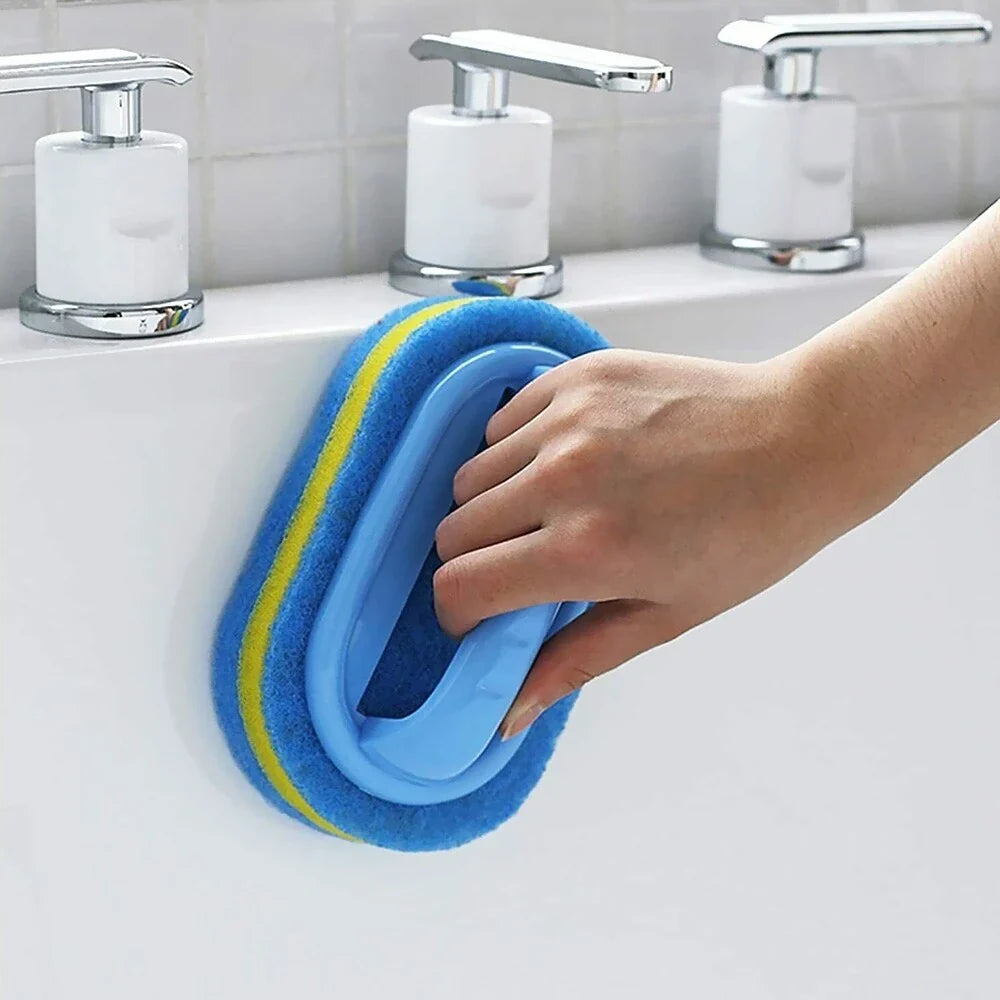 A versatile cleaning brush with a comfortable handle, designed for effective scrubbing on various surfaces in the home.