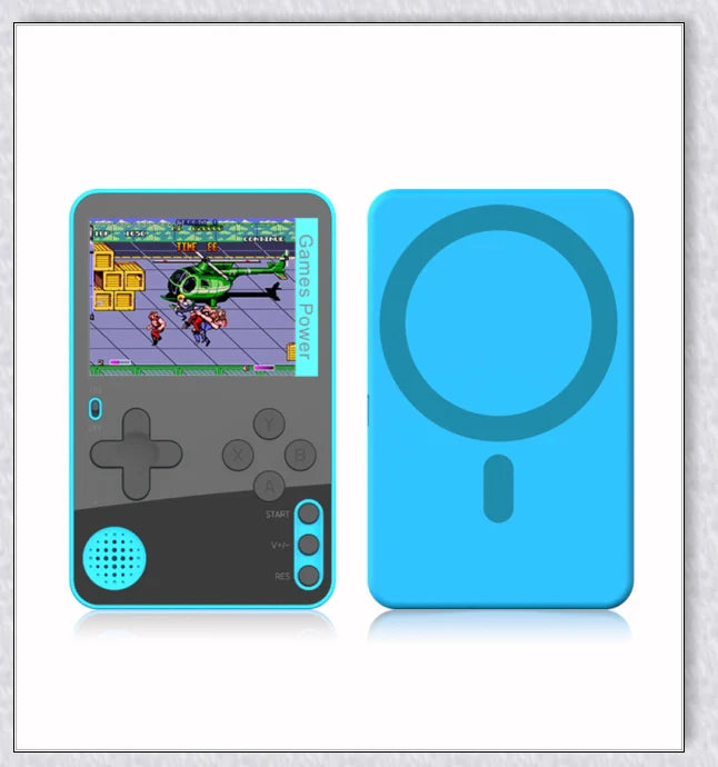 Tinytendo mini gaming console with 500 built-in retro games, compact and portable design, vibrant display, and long-lasting battery life.