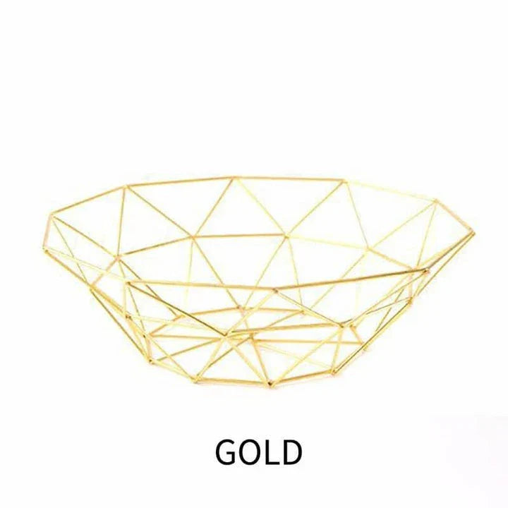Elegant wrought iron storage basket with intricate design, perfect for home decor and versatile storage solutions