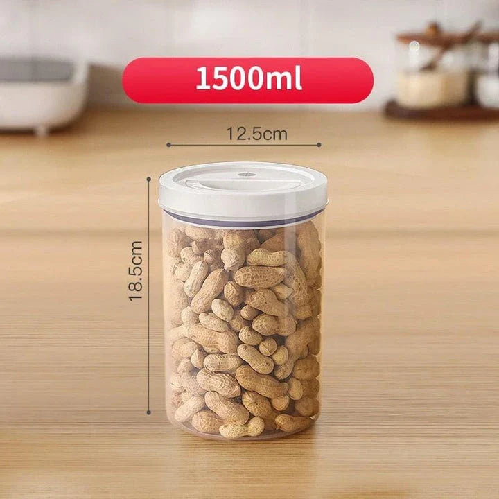Premium clear acrylic storage jar with airtight lid, available in various sizes for versatile home organisation