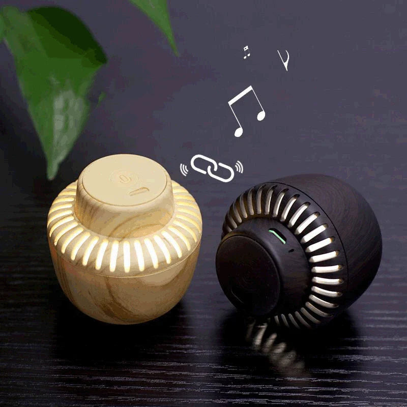 Stylish mushroom-inspired wireless earbuds with built-in night light, featuring powerful 5W speakers and Bluetooth 5.0 connectivity.