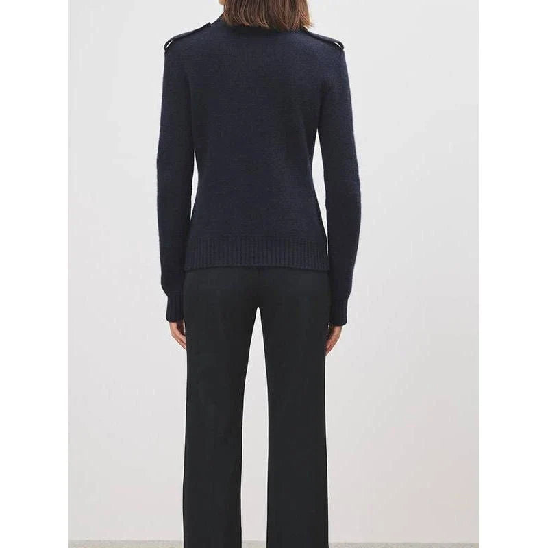 Premium Wool and Cashmere Cardigan in a classic design, featuring a turn-down collar and single-breasted closure for a sophisticated and comfortable look.