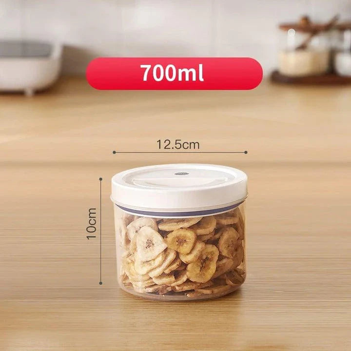 Premium clear acrylic storage jar with airtight lid, available in various sizes for versatile home organisation