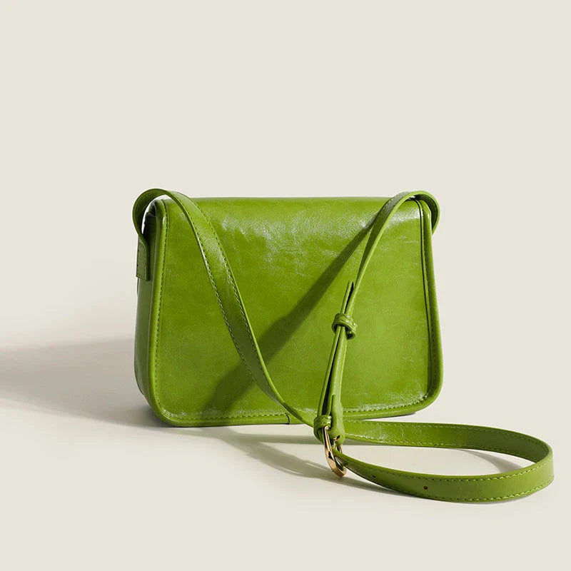 Trendha Flap Square Shoulder Bag in Black, Brown, and Green colours with a vintage-inspired design and secure button closure