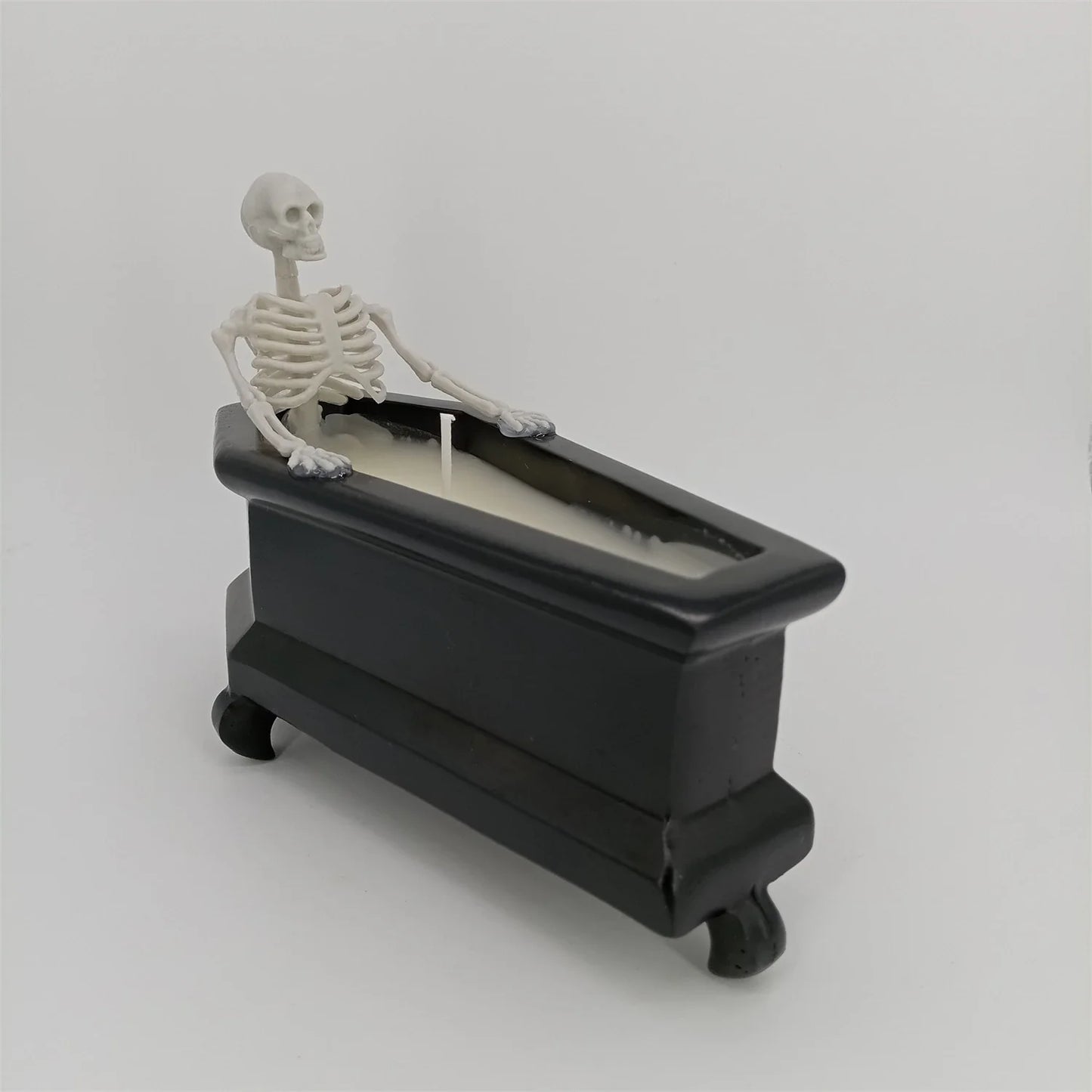 Meticulously crafted resin and wax Bubble Bath Skeleton Halloween decoration with enchanting details