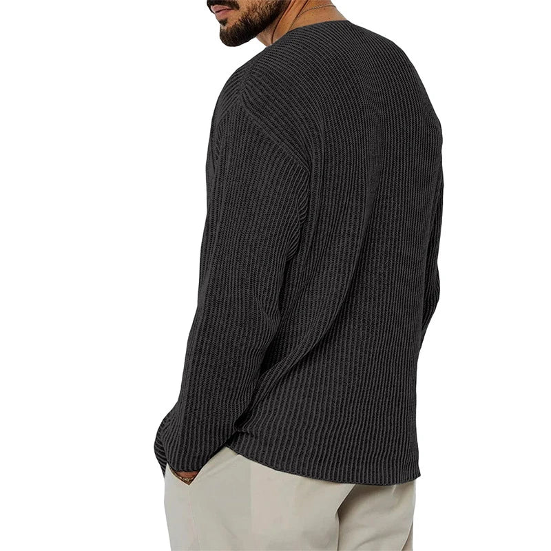 Stylish V-Neck Knitted Sweater for Men in a variety of sophisticated colours, featuring a sleek design and premium acrylic construction.