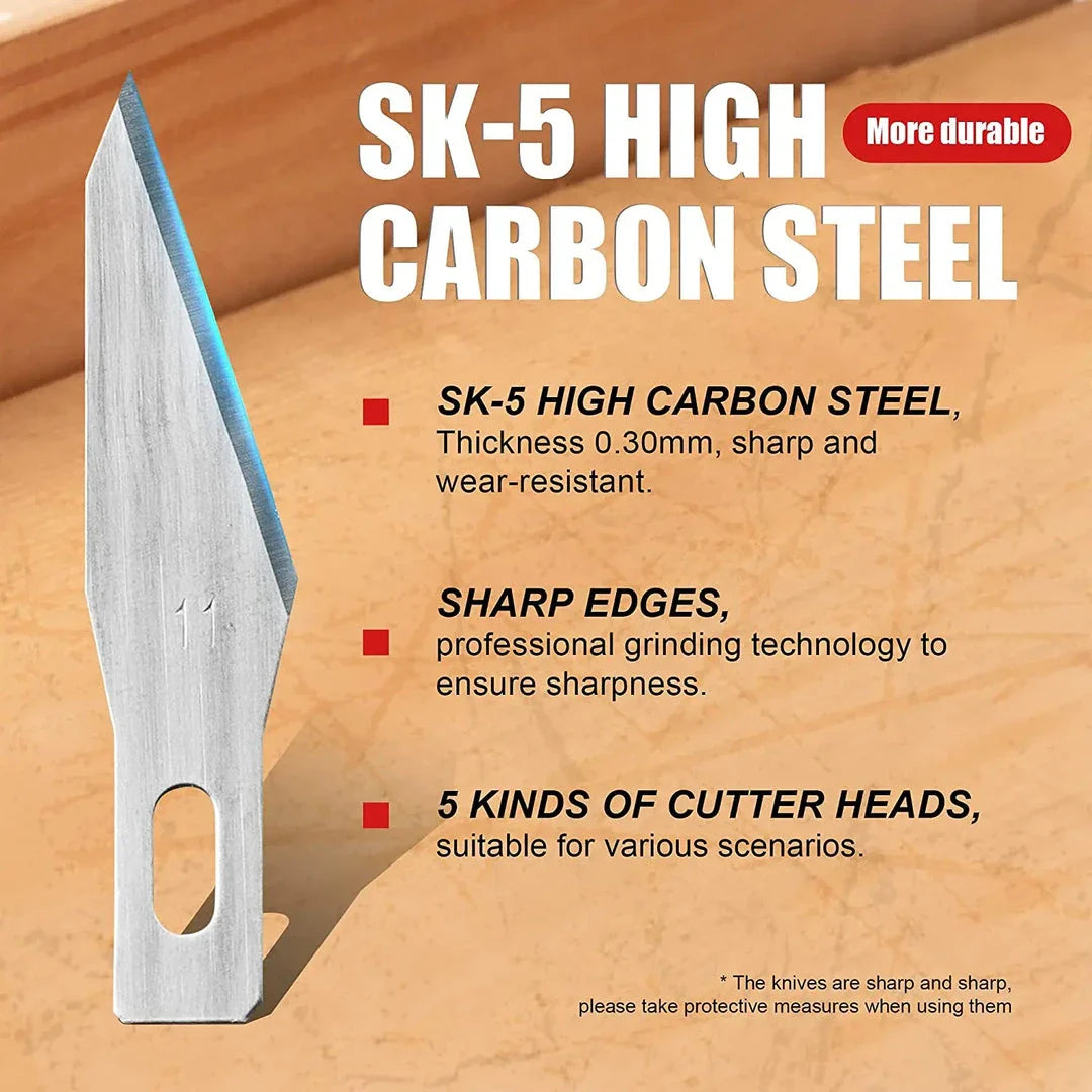 Trendha Precision Utility Knife Set with Sharp Blades, Ergonomic Handle, and Versatile Functionality