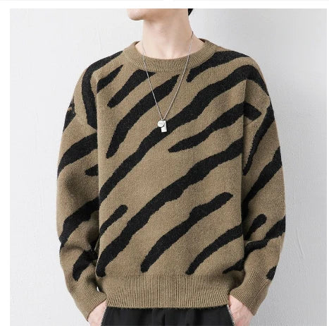 Premium velvet jumper in sand brown colour, featuring a relaxed, cosy fit and luxurious, insulating design for comfortable winter wear.