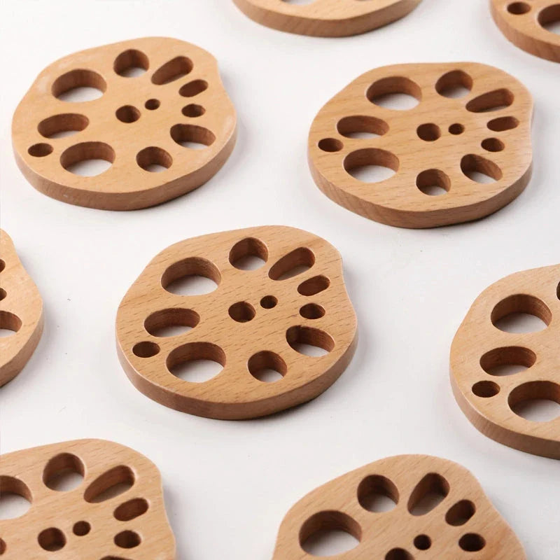 Beechwood Lotus Root Coaster - Elegant and Heat-Resistant Table Accessory