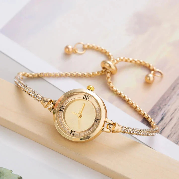 Elegant stainless steel quartz women's watch with compact dial, designed for timeless style and functionality