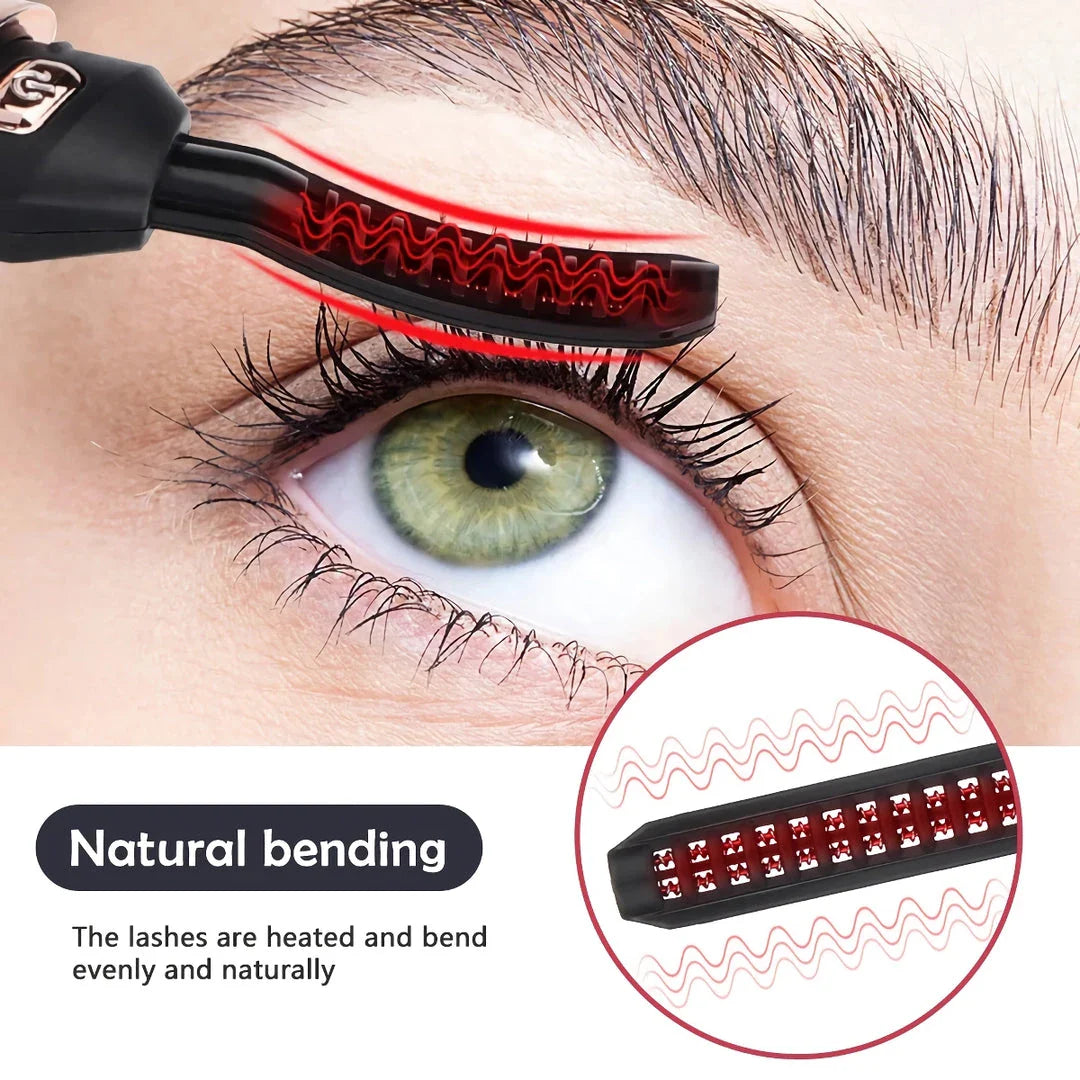 Quick-Heating USB Rechargeable Eyelash Curler with Adjustable Temperature Settings for Long-Lasting, Natural-Looking Curls