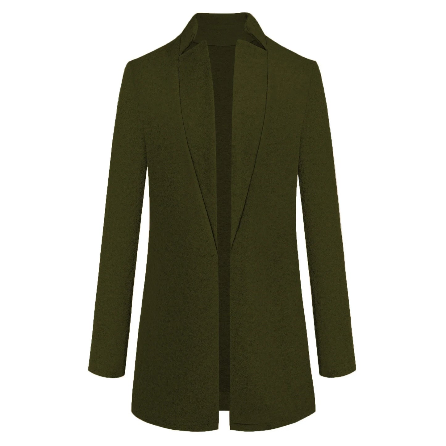 Premium British woollen coat with stand collar, featuring a sleek, slim-fit silhouette and subtle stitching details