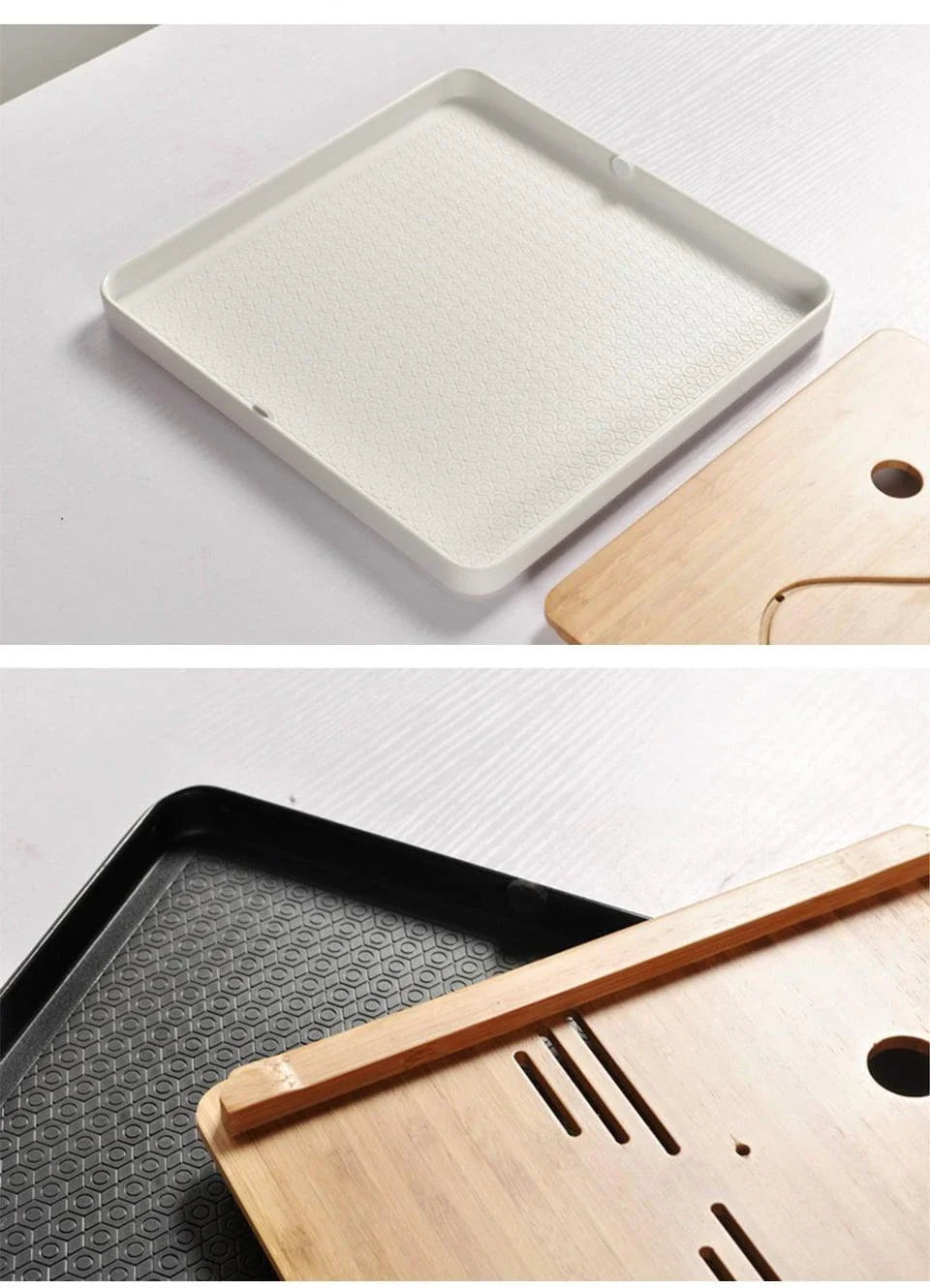 Premium bamboo tea tray saucer with sleek, elegant design for a sophisticated tea experience