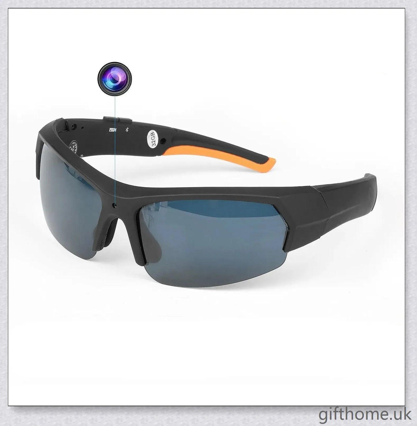 Premium smart camera glasses with HD video recording, built-in microphone and earbuds, and UV protection