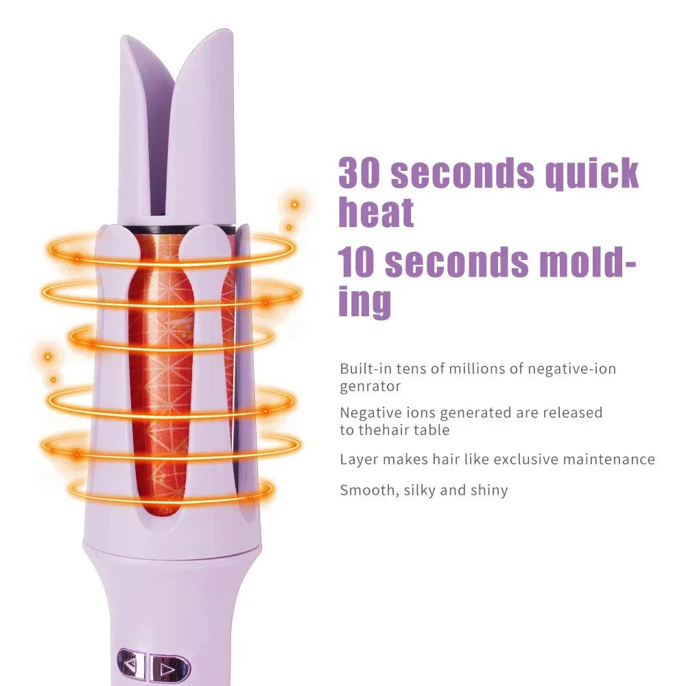32mm Automatic Rotating Hair Curler with ceramic tourmaline technology for salon-quality curls