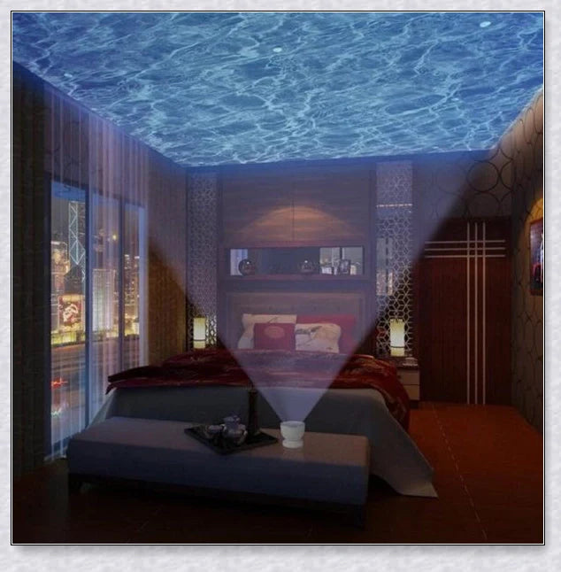 Soothing ocean wave LED projector creates a calming, spa-like atmosphere for relaxation and sleep