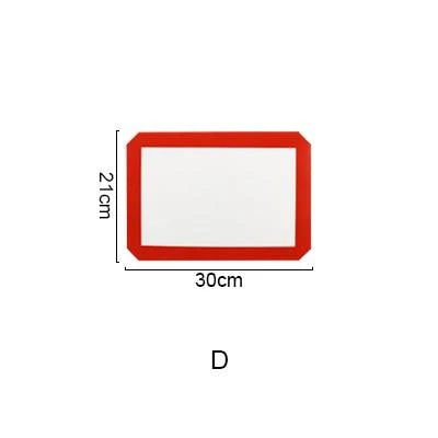 Silicone non-stick baking mat in red and white, suitable for high-temperature baking and easy cleanup