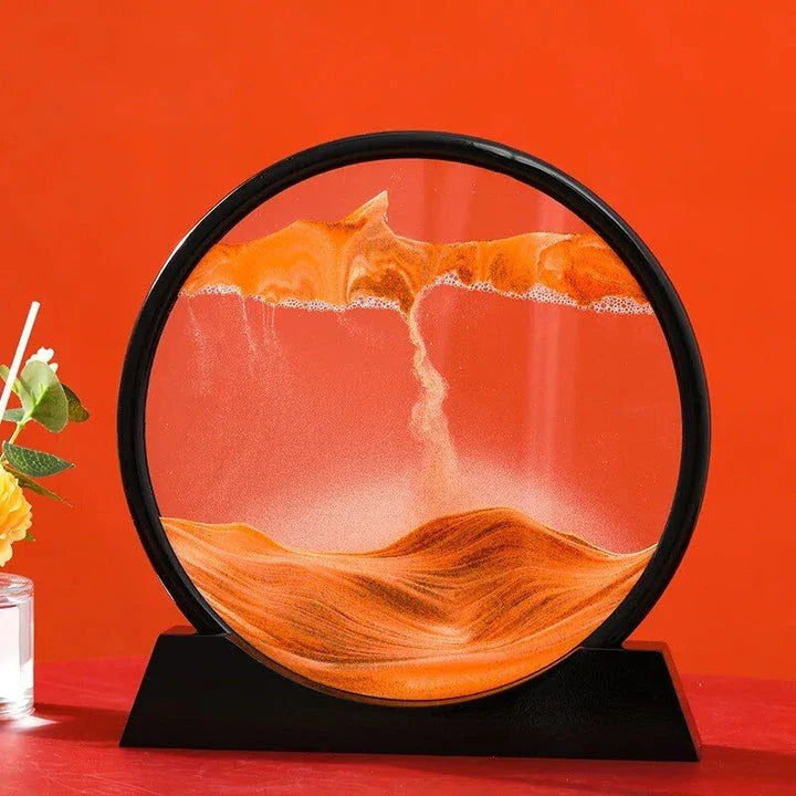 Captivating retro sandscape hourglass with mesmerising deep sea moving sand art