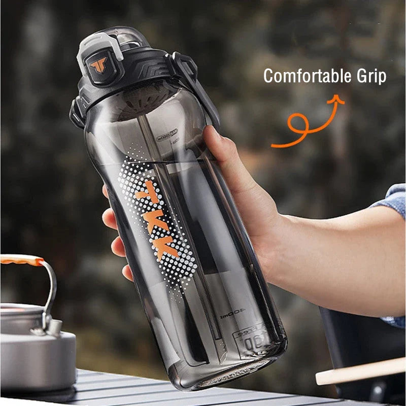 High-quality Tritan water bottle with straw and large capacity for convenient hydration on the go