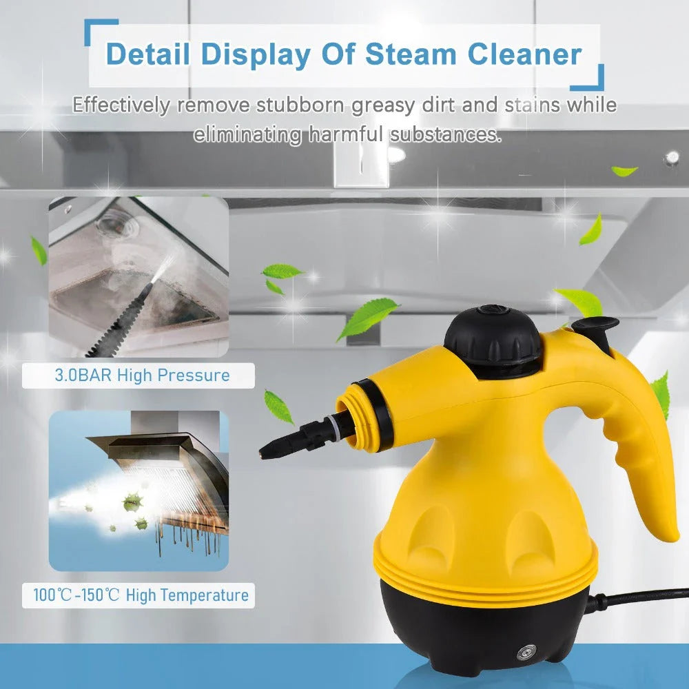 Handheld high-temperature electric steam cleaner with extended nozzles and multi-surface cleaning capabilities