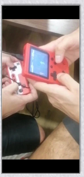 Tinytendo mini gaming console with 500 built-in retro games, compact and portable design, vibrant display, and long-lasting battery life.