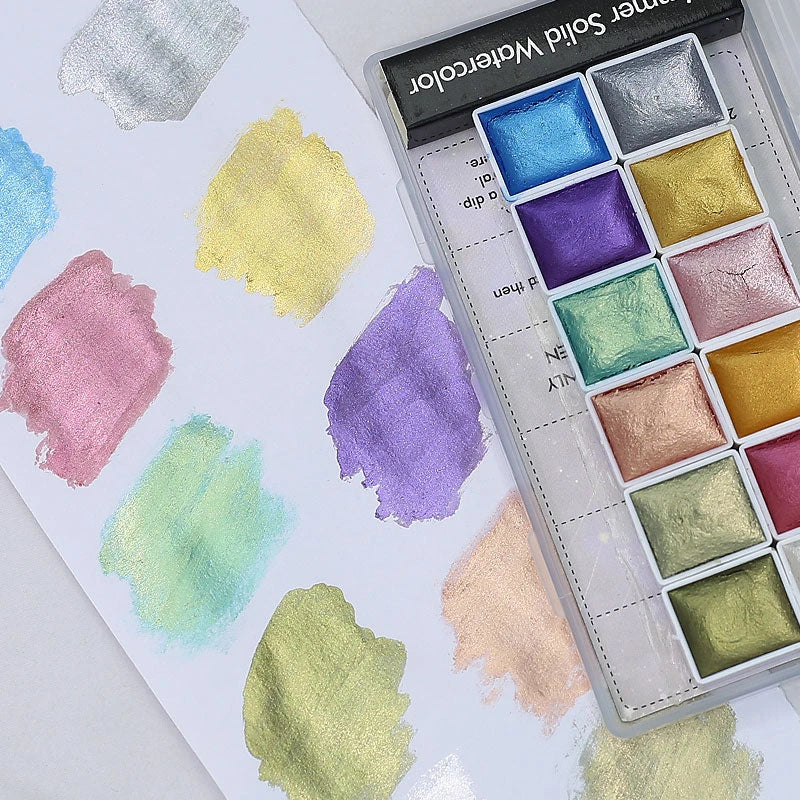 Sparkling iridescent, holographic, and chameleon nail art powder in various vibrant colours
