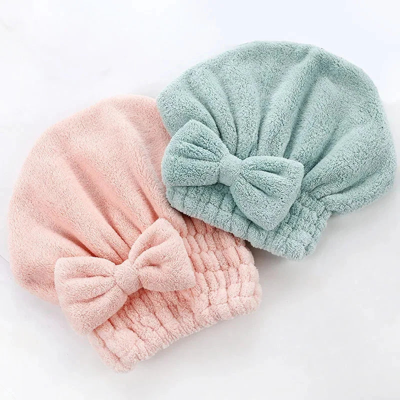 Bamboo Hair Towel Wrap: Microfibre Hair Drying Turban with Stylish Bowknot Design