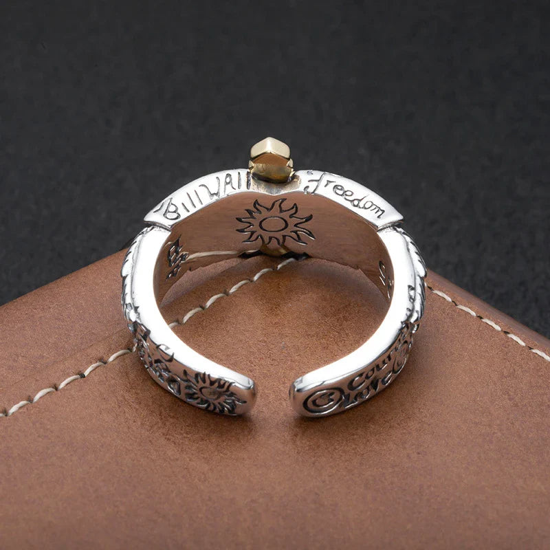 GiftHome UK Stylish Vintage Cross Wings Men's Ring