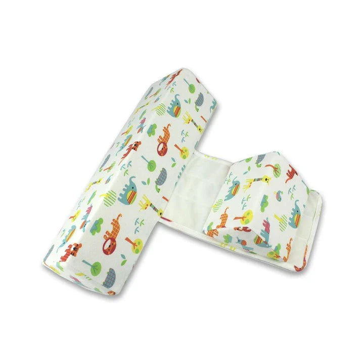 Soft, breathable cotton newborn baby sleeping pillow with adjustable fit and triangular anti-roll design for a comfortable, secure sleeping experience